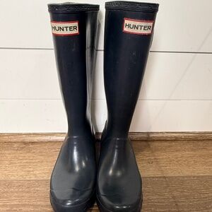 Hunter Boots Womens Semi-Gloss Navy Size UK 3/Womens 5 Tall Rubber Waterproof